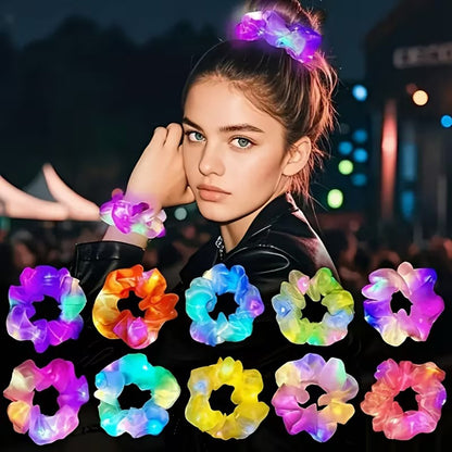 Lilac Purple LED Light-Up Hair Tie - 3 Mode Festival - Party Hair Tie (5347)