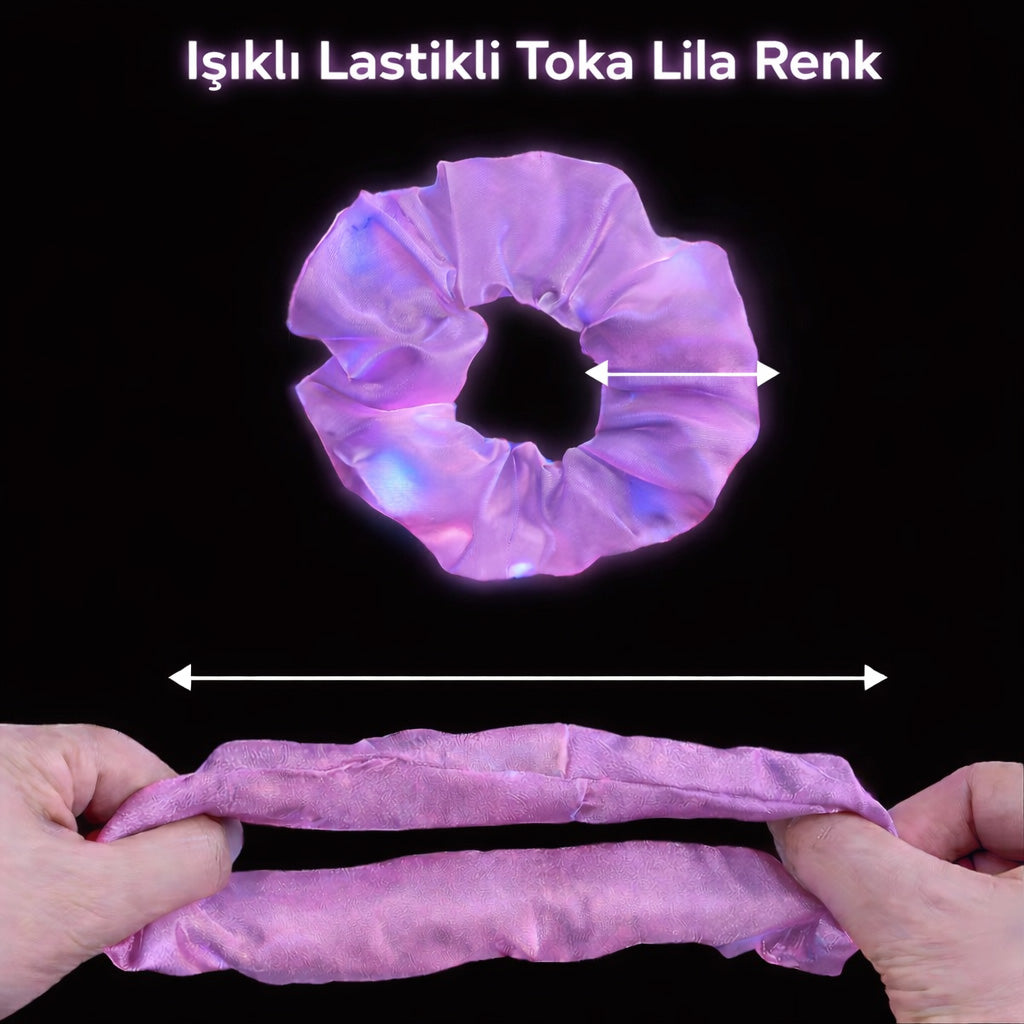 Lilac Purple LED Light-Up Hair Tie - 3 Mode Festival - Party Hair Tie (5347)