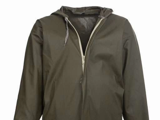 Harbor, Hunter, Fisherman, Courier Hooded Raincoat - Khaki