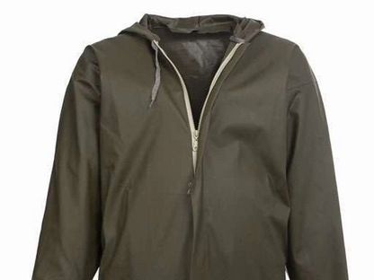 Harbor, Hunter, Fisherman, Courier Hooded Raincoat - Khaki