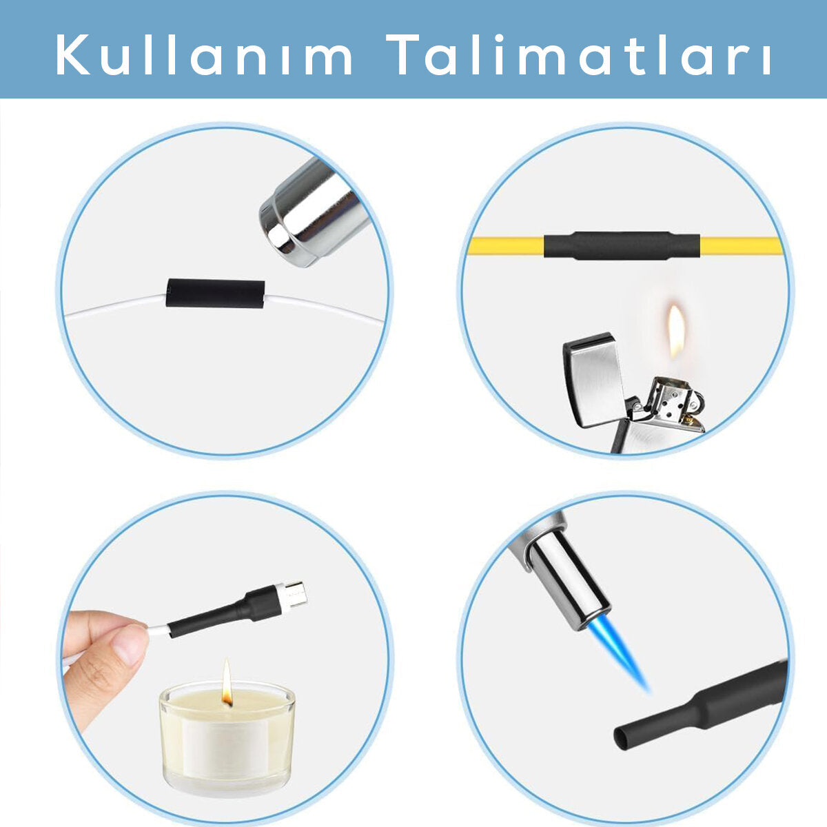 MAKARON KABLO TAMİR SETİ ISIYLA BÜZÜŞMELİ DARALAN HORTUM (5347)