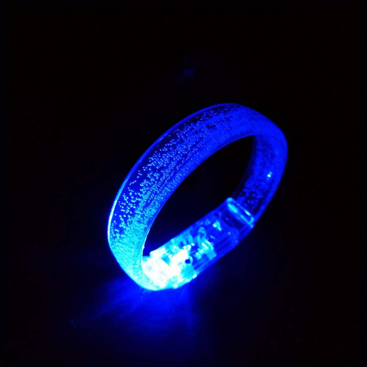 Mavi Led Işıklı Baskı Yapılabilen Pilli Bileklik Bilezik 1,5 cm Genişlik (5347)