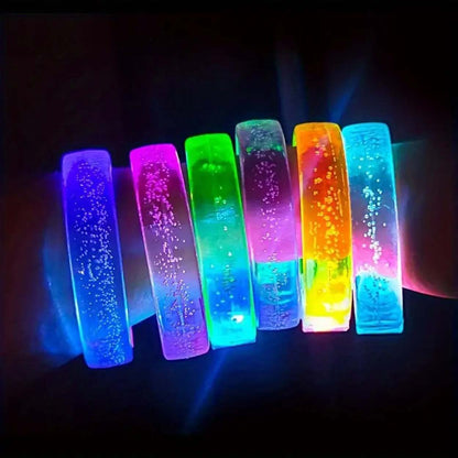 Mavi Led Işıklı Baskı Yapılabilen Pilli Bileklik Bilezik 1,5 cm Genişlik (5347)