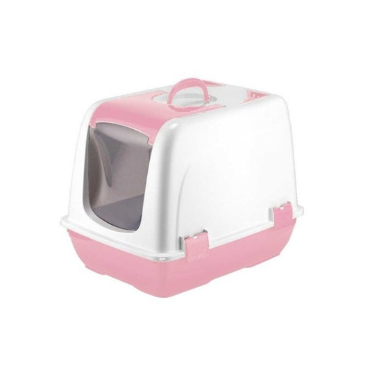 Mikopet Small Enclosed Cat Litter Box Pink