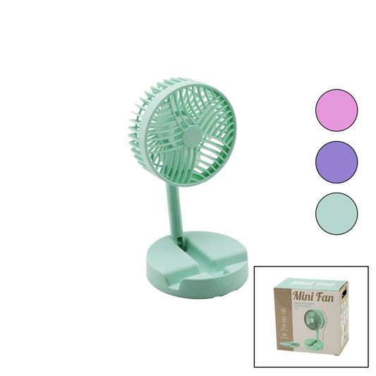 MİNİ FAN W-1630-A SDR-B07 M.ÜSTÜ VANTİLATÖR USB ŞARJLI KATLANIR FAN=12.5CM - AYAK=12.5CM 180 DERECE AYARLI TELEFONLUKLU (5347)