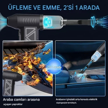 Mini Şarjlı Hava Üfleyici ve Vakumlu El Süpürgesi (5347)
