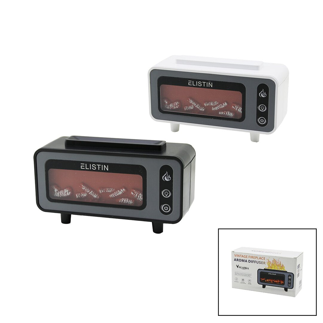 MİNİ ŞÖMİNE 200ML USB ŞARJLI - IŞIKLI HAVA NEMLENDİRİCİ BUHAR MAKİNE - KOKU GİDERİCİ 4.5W (5347)