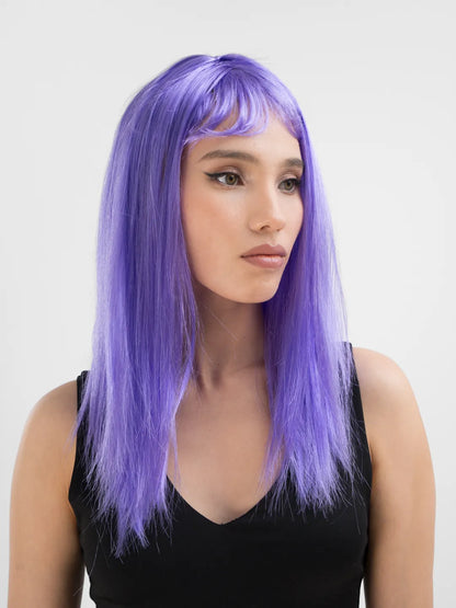 Long Straight Purple Party Wig (5347)