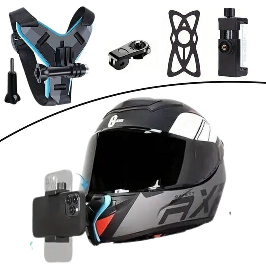Motorsiklet Kask Önü Takılan Telefon Tutucu Aksiyon Kamerası Takılabilen Aparat (5347)