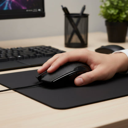 ماوس بصري ثلاثي الأبعاد بتصميم أسود مطفأ، موصل USB