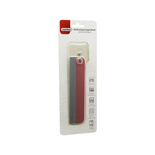 MUTFAK-BANYO TEZGAH OTO-EV PENCERE SİLECEK CAMSİL - ÇEKPAS SAPSIZ - TUTACAKLI ASKILIKLI 17.5CM (5347)