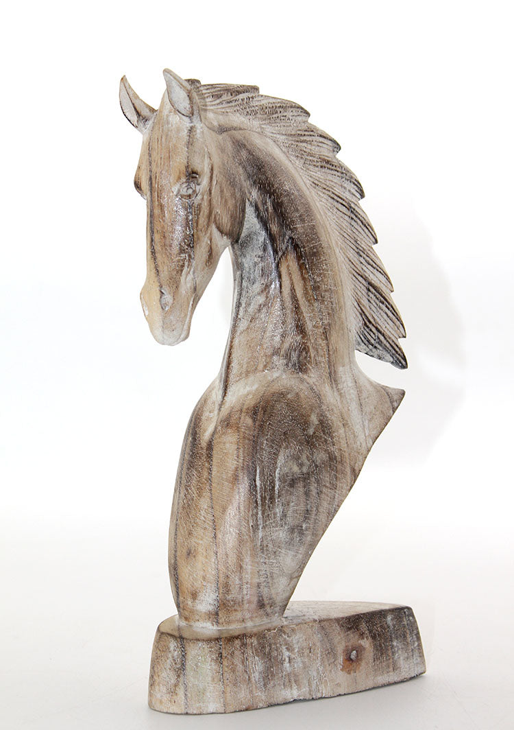Wooden Horse Bust 30 cm