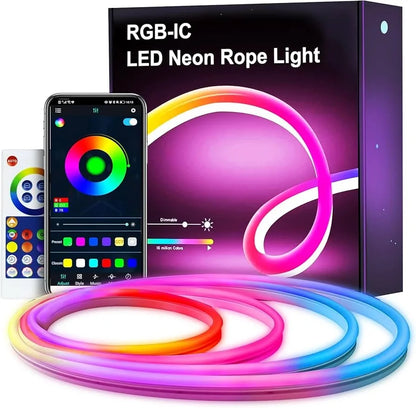 إضاءة النيون LED المرنة - RGB MAGIC SMART - حزمة 5 متر IP67 - جهاز تحكم عن بعد + تطبيق (5347)