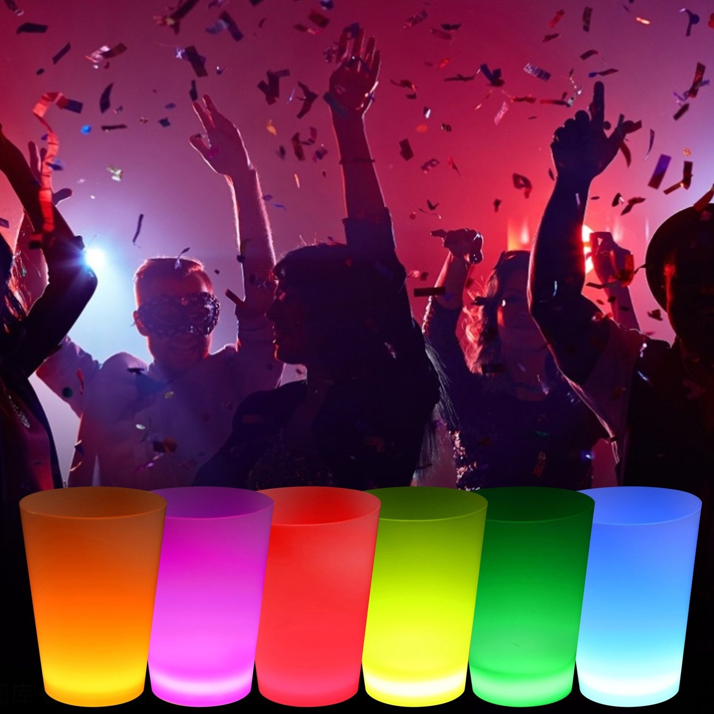 Neon Parti Glow Bardak 1.5 oz Karışık Renk 1 Adet Tekli (5347)