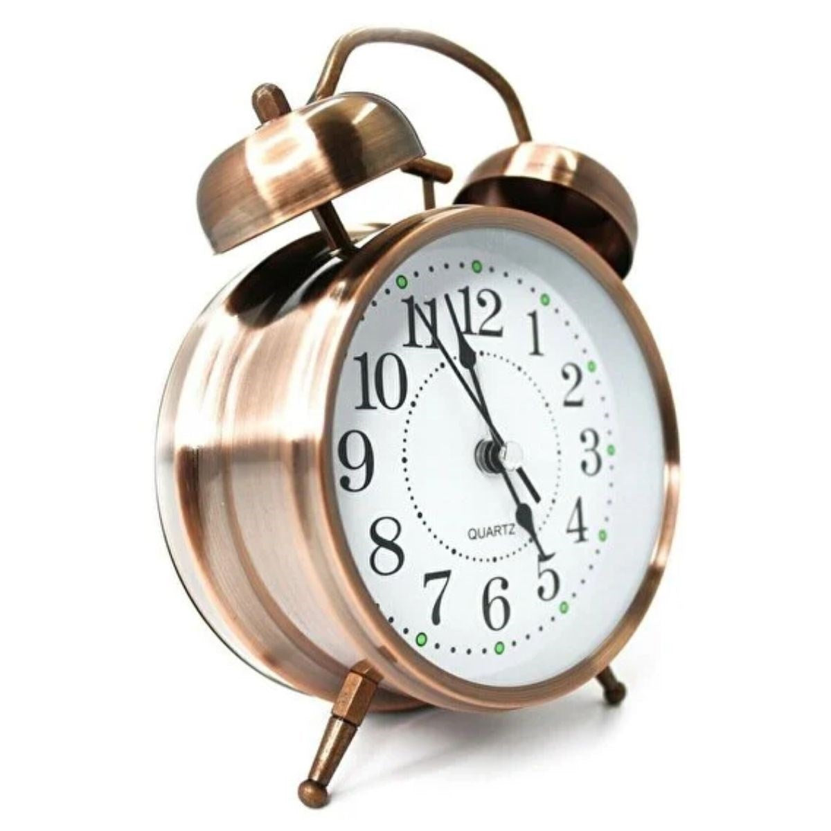 Nostaljik Çalar Saat - Retro Tasarım, Sessiz Akan Mekanizma, Yüksek Sesli Alarm, Masa ve Komodin İçin Dekoratif Saat (5347)