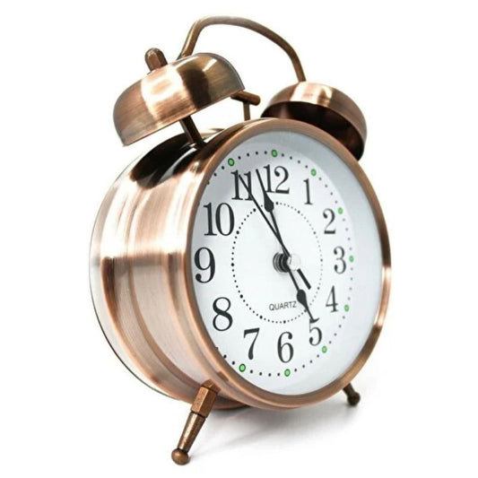 Nostalgic Alarm Clock - Retro Design, Silent Sweep Movement, Loud Alarm, Decorative Clock for Desk and Nightstand (5347)