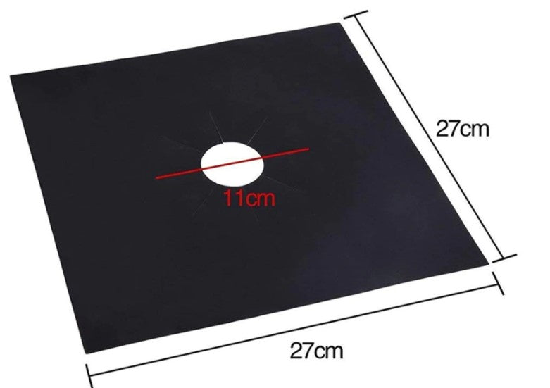 Black Color Stove Protector Foil Non-stick 4-piece Set