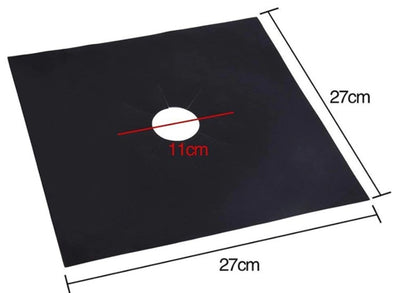 Black Color Stove Protector Foil Non-stick 4-piece Set