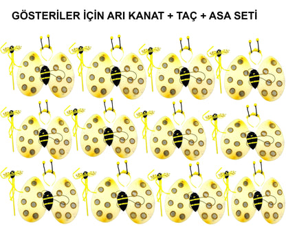 Okul Gösterileri için 12'li Arı Kanadı Seti - Etkinlik Kanatları (5347)