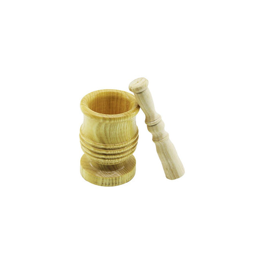 ORTA BOY  LÜX AHŞAP HAVAN SARIMSAK DÖVECEK Ç: 7.3CM--D: 6.5CM--Y: 10.5CM FİLELİ AMBALAJ (5347)