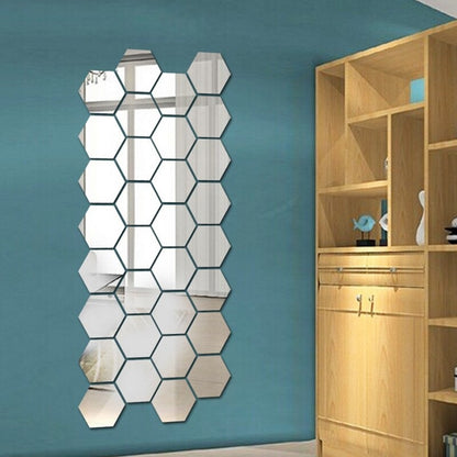Self-Adhesive Acrylic Silver Mirror Set 12 Pieces