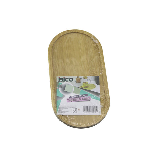 OVAL AHŞAP BAMBU YAĞDANLIK ALTLIK MİNİ TEPSİ 12 X 23.3 X 0.8CM (5347)