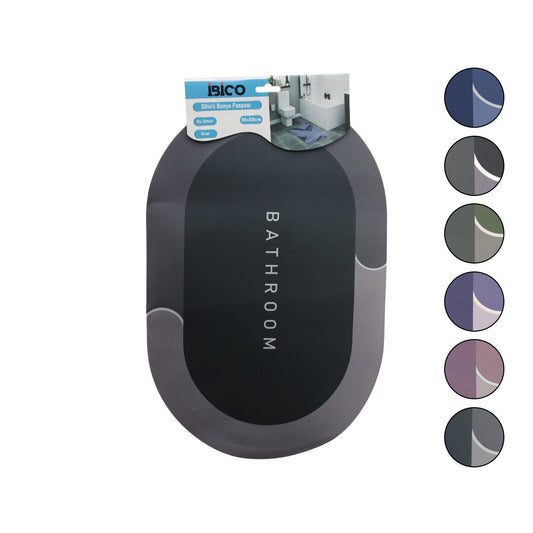 OVAL - MAT RENKLER   38X58CM   SU EMİCİ - SİHİRLİ  BANYO PASPASI  ELASTİK (5347)