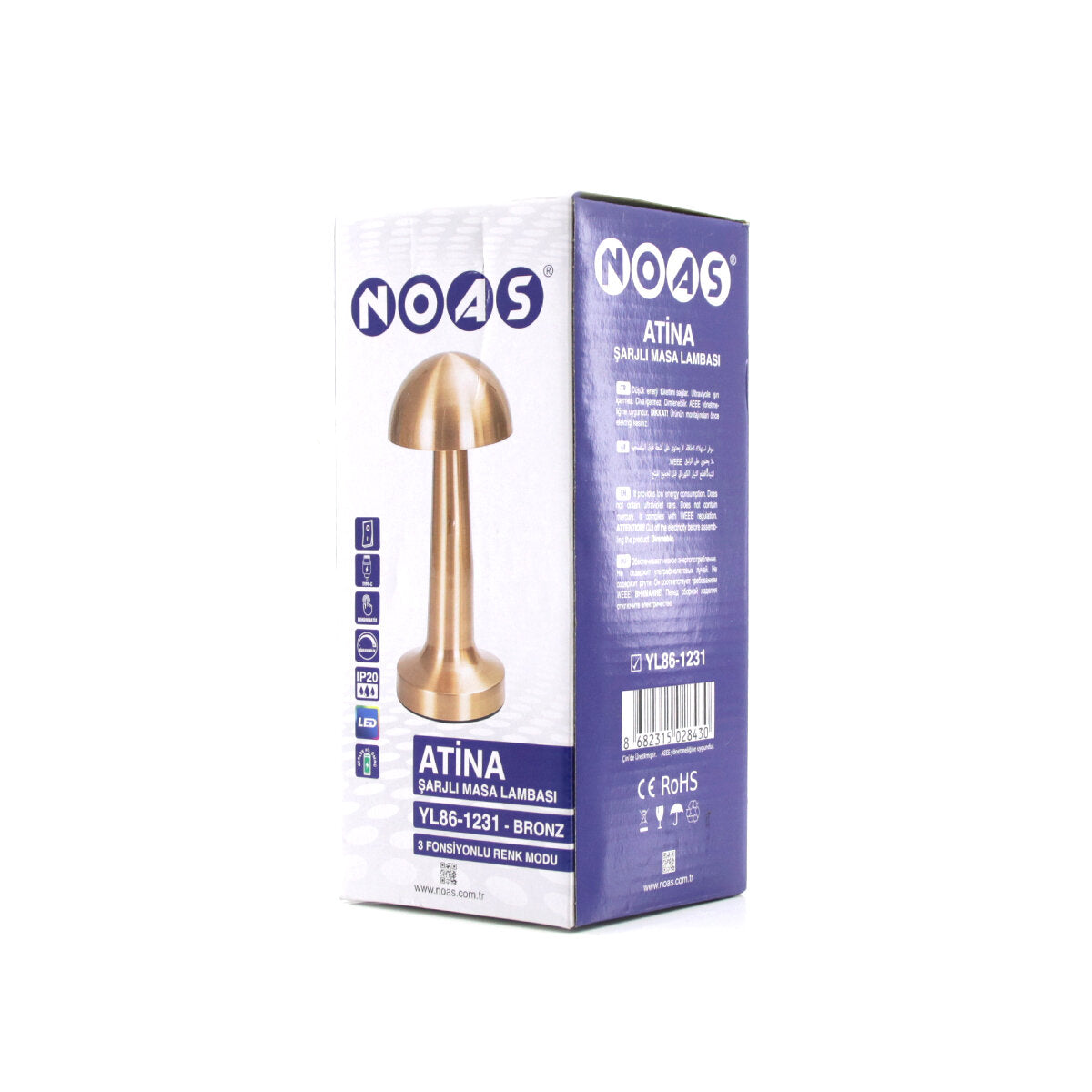 OVAL - METAL MANTAR MASA LAMBASI DOKUNMATİK - RENKLİ TYPE-C ŞARJLI 3 FONKSİYONLU YL86-1231 (5347)