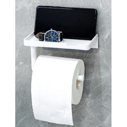Tuvalet Kağıdı Askılığı - Raflı ve Yapışkanlı - Matkapsız Banyo Aksesuarı