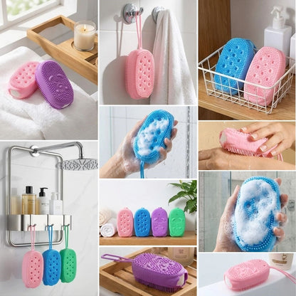 Peeling Etkili Süngerli Silikon Banyo Lifi - Asma Kancalı Duş Kesesi (5347)