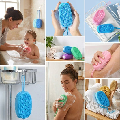 Peeling Etkili Süngerli Silikon Banyo Lifi - Asma Kancalı Duş Kesesi (5347)