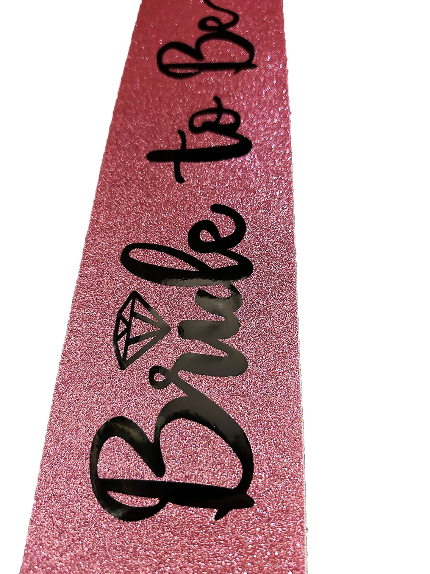 Pink and Black Wedding Ring Bride To Be Sash Belt