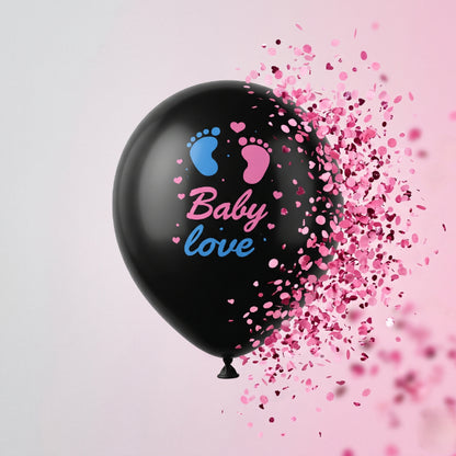 Pembe Konfetili Cinsiyet Balonu