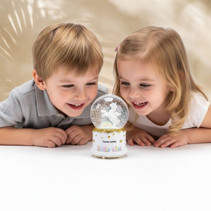 Battery Operated Light-Up Musical Snow Globe-Pony Horse Figurine Fun Desktop Ornament, LED Illuminated Decorative Gift Snow Globe (5347)