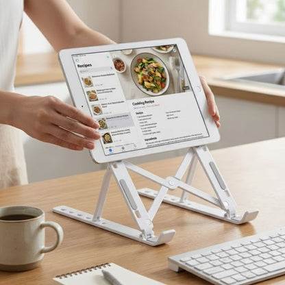 Plastik Katlanır Tablet Standı - Ayarlanabilir Açılı, Taşınabilir Masaüstü Telefon ve Tablet Tutucu Stand (5347)