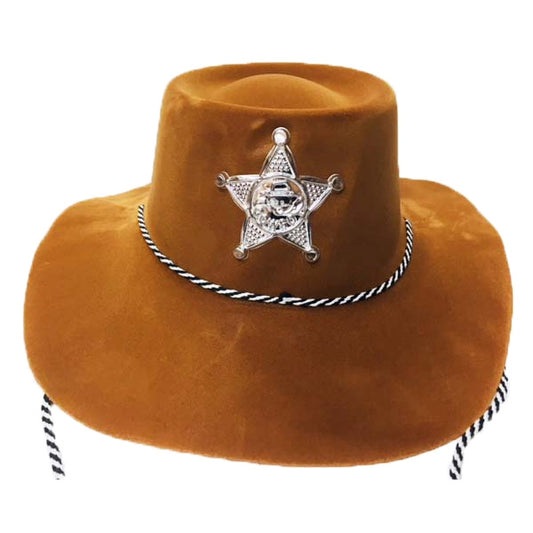 Plastic Cowboy Hat Nubuck Coated Brown