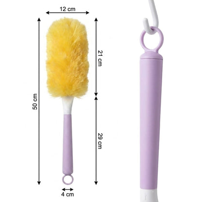 Plastik Saplı Toz Alma Fırçası - Yıkanabilir Tüylü Temizlik Aparatı (5347)