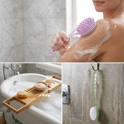 Plastik Saplı Vücut Temizleme Fırçası - Çok Amaçlı Sırt ve Vücut İçin Banyo ve Duş Kese Aparatı (5347)