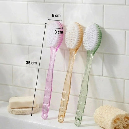 Plastik Saplı Vücut Temizleme Fırçası - Çok Amaçlı Sırt ve Vücut İçin Banyo ve Duş Kese Aparatı (5347)