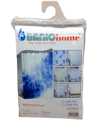 POLYESTER ÇİFT KANAT SU İTİCİ BANYO PERDESİ 90X200CM (5347)