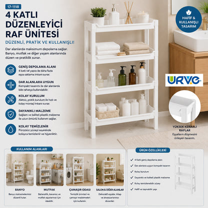 RAFTY 4 KATLI SEPET ORGANİZER DÜZENLEYİCİ RAF ÜNİTESİ 465X145X690MM (5347)