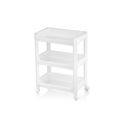 RAFTY GENİŞ 3 KATLI TEKERLEKLİ SEPET ORGANİZER DÜZENLEYİCİ RAF ÜNİTESİ 352X220X480MM (5347)