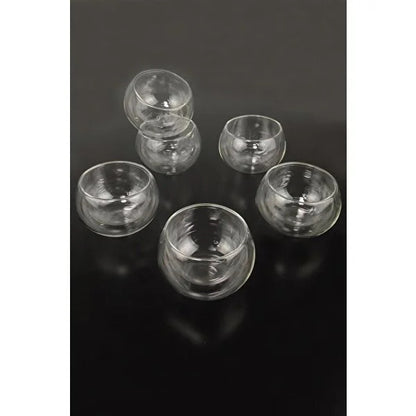 Double-Walled Glass Jam Jar Set of 6