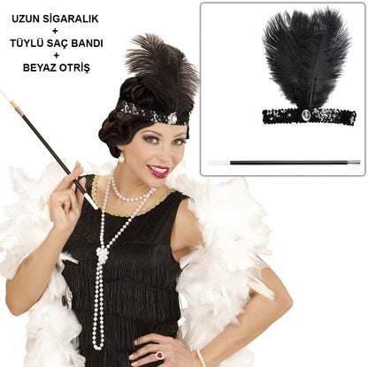 Retro Charliston Aksesuar Seti - Gatsby Kostüm Seti