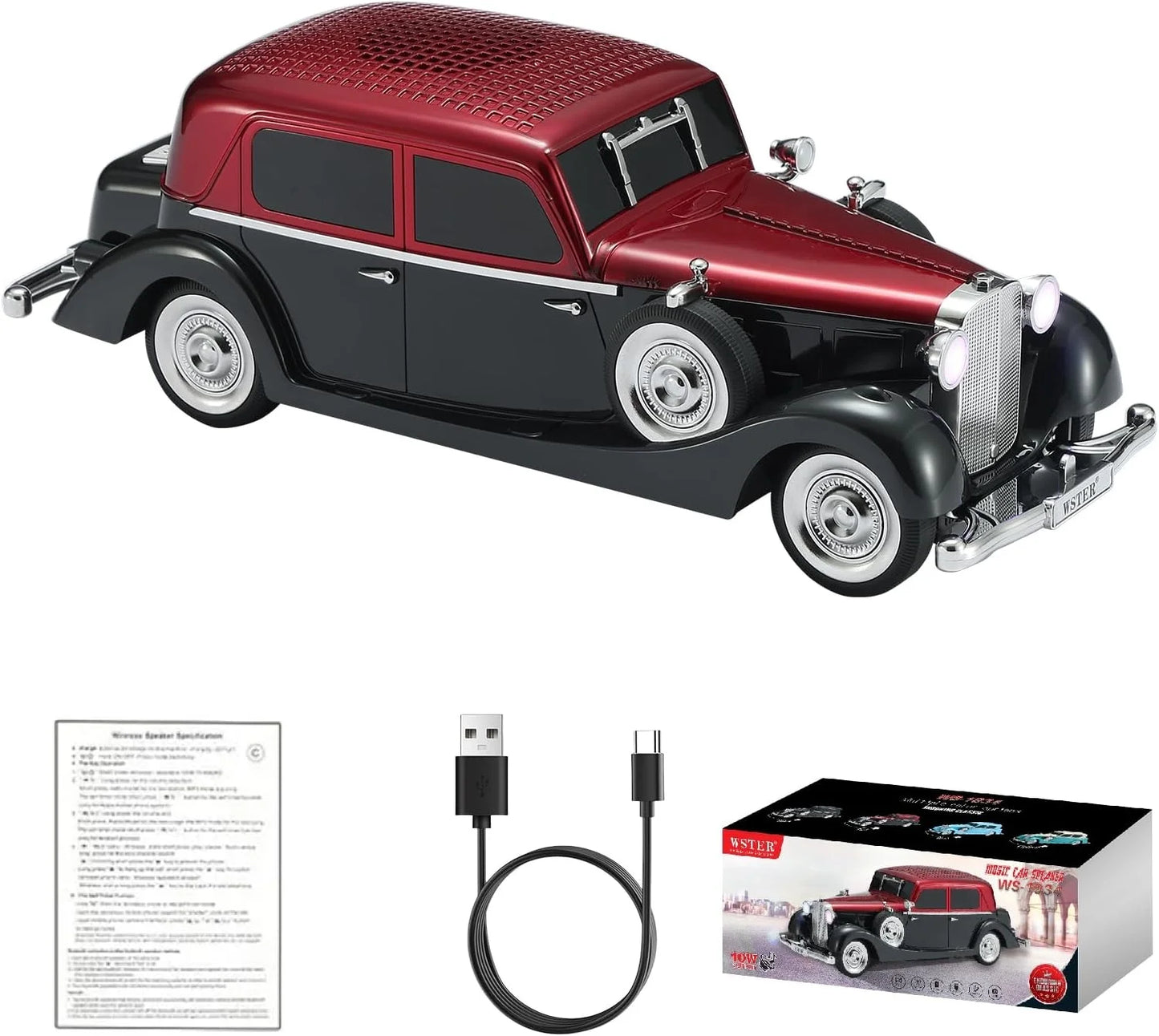 Retro Klasik Araba Bluetooth Hoparlör Kablosuz HD Ses FM Radyo YG-239 (5347)