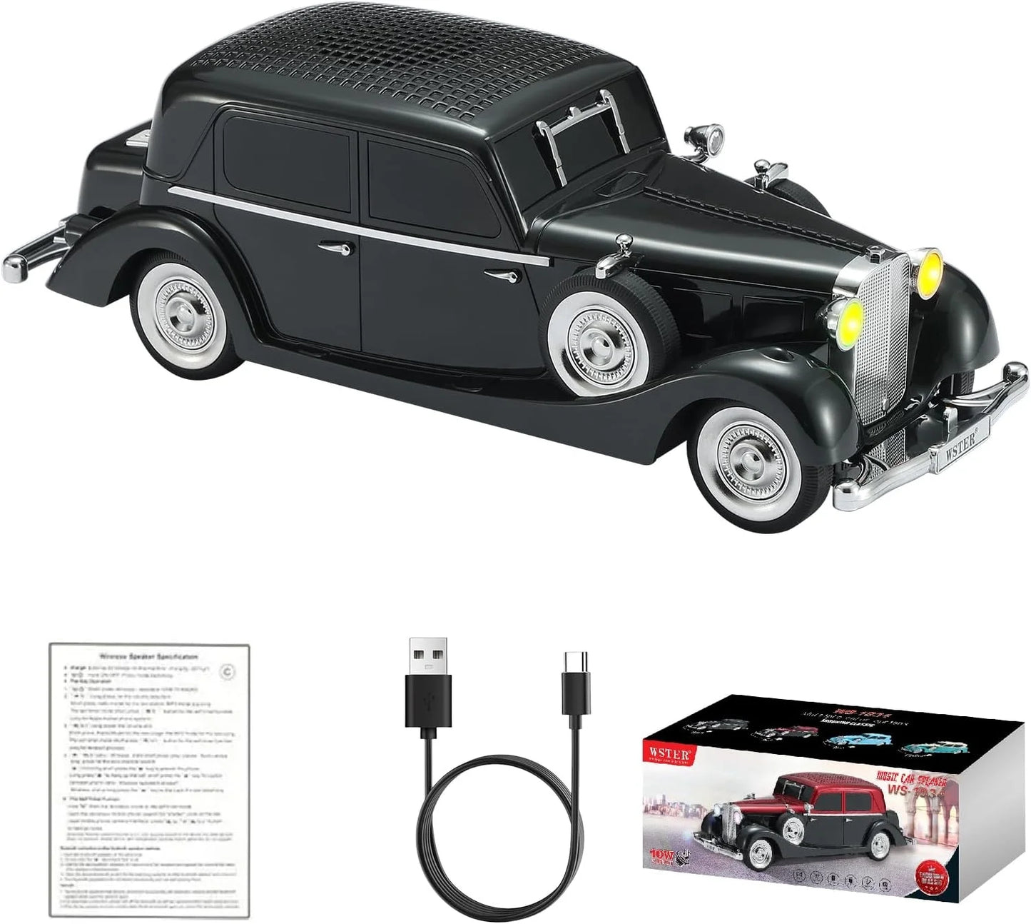 Retro Klasik Araba Bluetooth Hoparlör Kablosuz HD Ses FM Radyo YG-239 (5347)