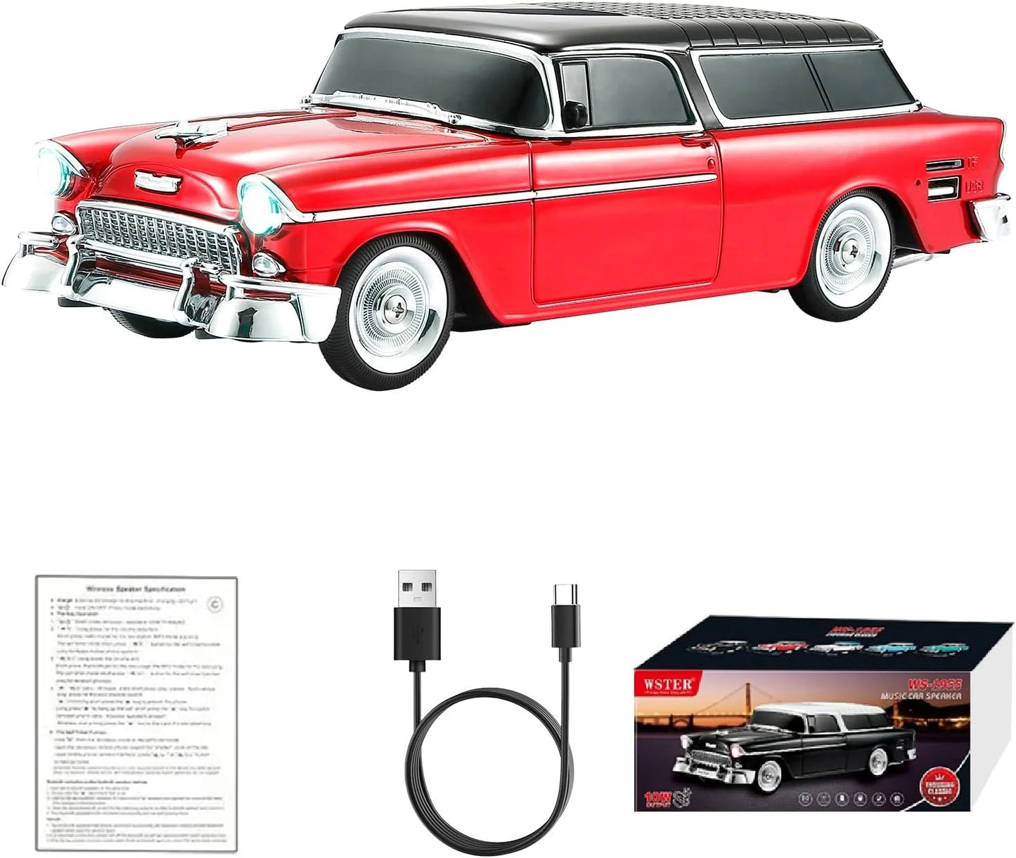 Retro Klasik Araba Bluetooth Hoparlör Kablosuz HD Ses FM Radyo YG-1955 (5347)