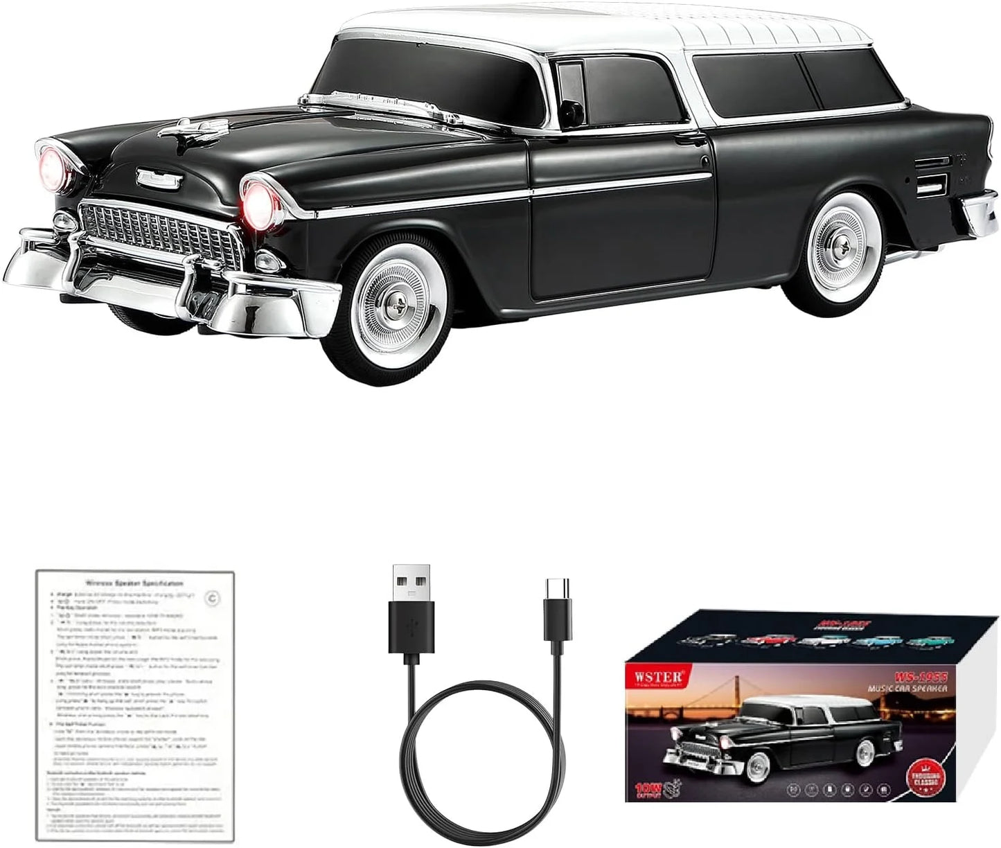 Retro Klasik Araba Bluetooth Hoparlör Kablosuz HD Ses FM Radyo YG-1955 (5347)