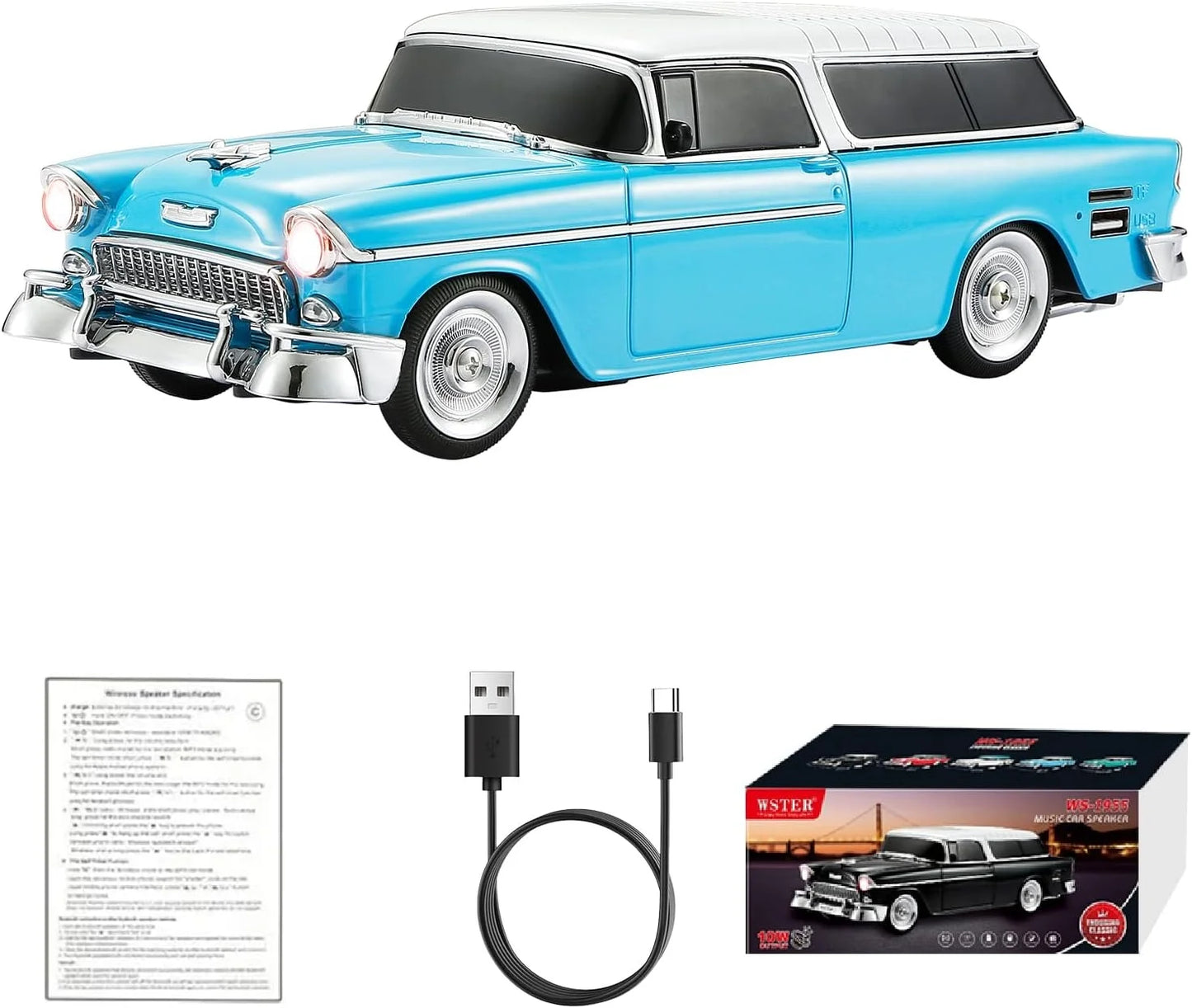 Retro Klasik Araba Bluetooth Hoparlör Kablosuz HD Ses FM Radyo YG-1955 (5347)