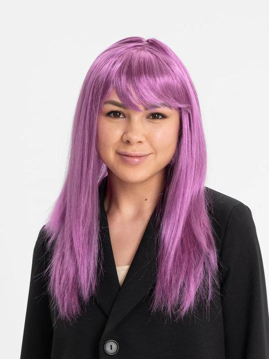 Rose Pink Straight Cut Long Party Wig Hair (5347)